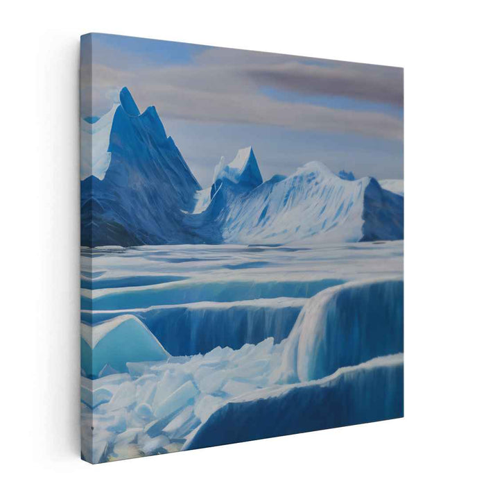 Frosty Ballet Enchantment: Arctic Elegance in Blue Canvas Art Print