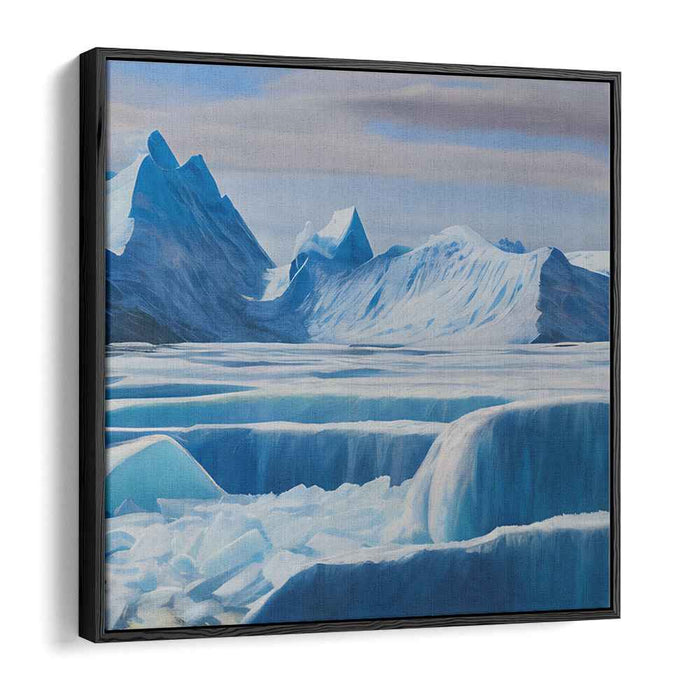 Frosty Ballet Enchantment: Arctic Elegance in Blue Canvas Art Print