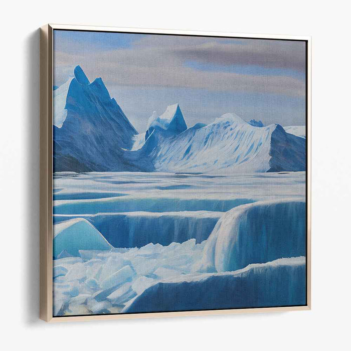 Frosty Ballet Enchantment: Arctic Elegance in Blue Canvas Art Print