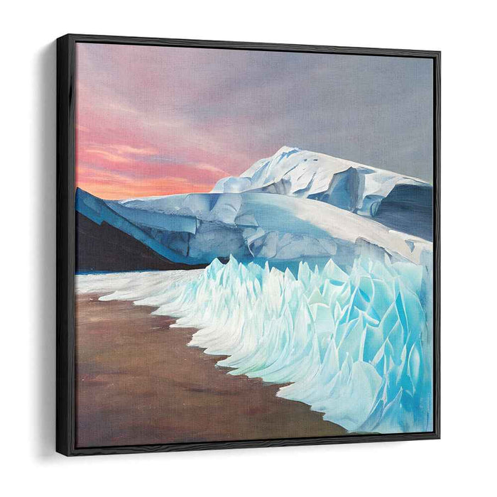 Frozen Sunburst Symphony: Sunset Over Frozen Wilderness