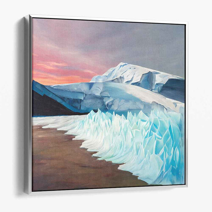 Frozen Sunburst Symphony: Sunset Over Frozen Wilderness