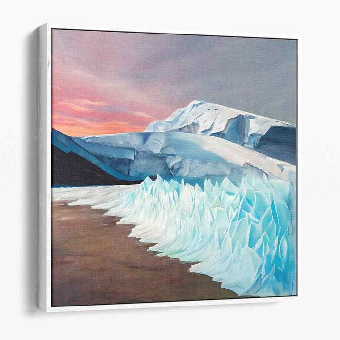 Frozen Sunburst Symphony: Sunset Over Frozen Wilderness