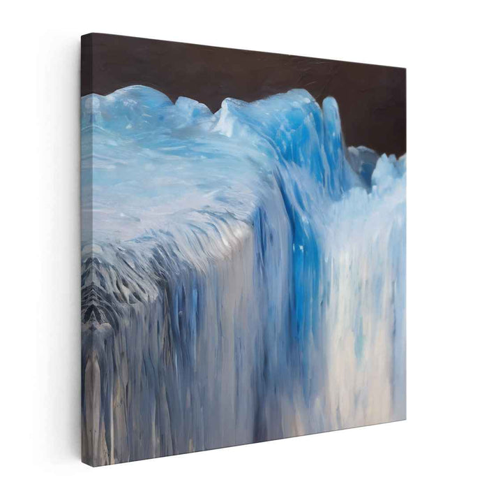 Frozen Dreamscape Gallery Delight: Hyper-Realistic Icy Blue Landscape Canvas Art Print