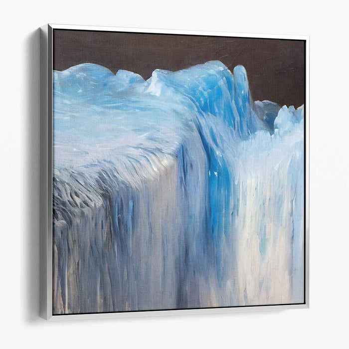 Frozen Dreamscape Gallery Delight: Hyper-Realistic Icy Blue Landscape Canvas Art Print