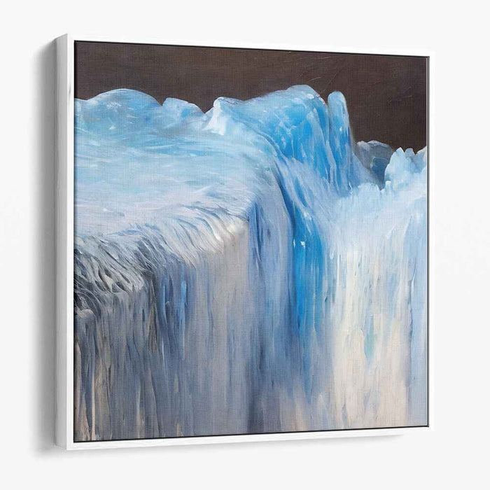 Frozen Dreamscape Gallery Delight: Hyper-Realistic Icy Blue Landscape Canvas Art Print