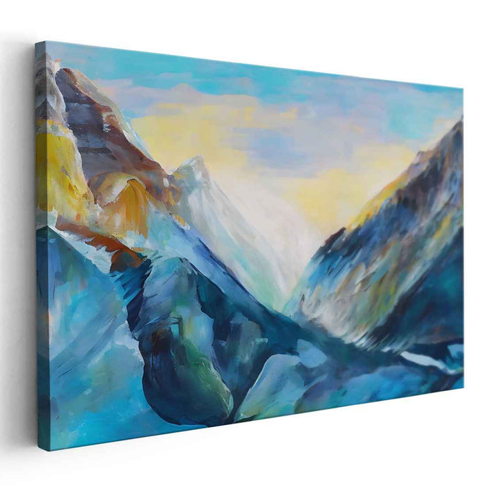 First Light Peaks: Serene Mountain Landscape at Dawn