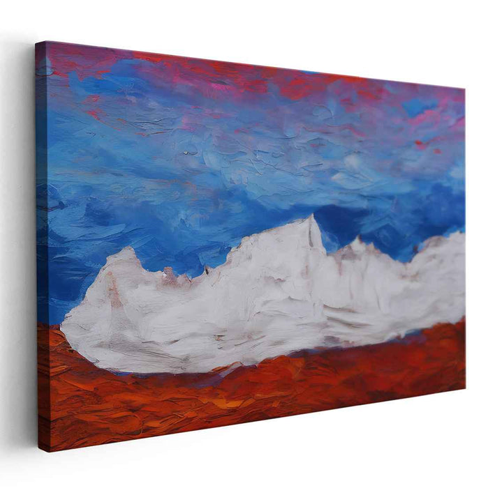 Bold Peaks Melody: Expressionist Mountain Landscape Canvas Art