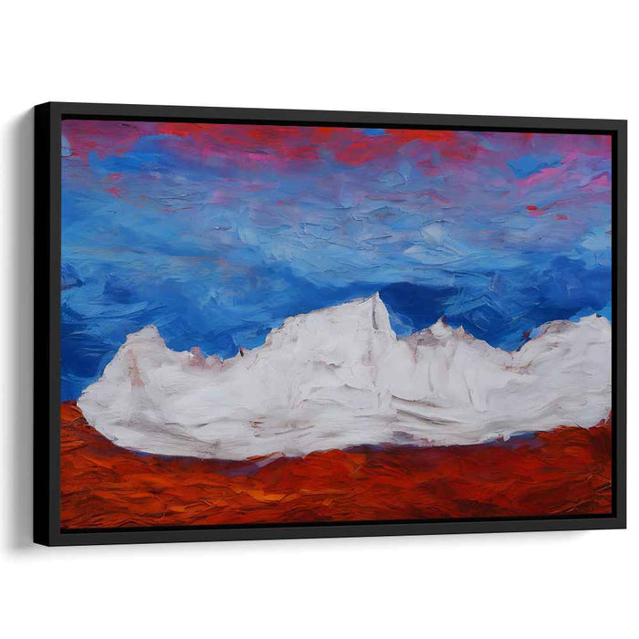 Bold Peaks Melody: Expressionist Mountain Landscape Canvas Art