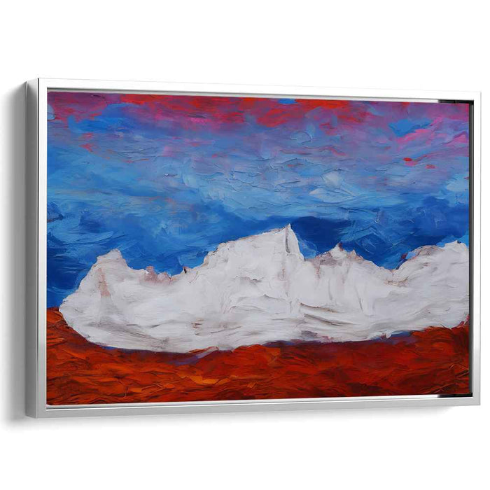 Bold Peaks Melody: Expressionist Mountain Landscape Canvas Art