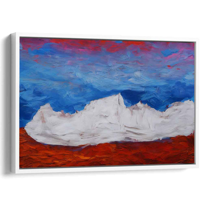 Bold Peaks Melody: Expressionist Mountain Landscape Canvas Art