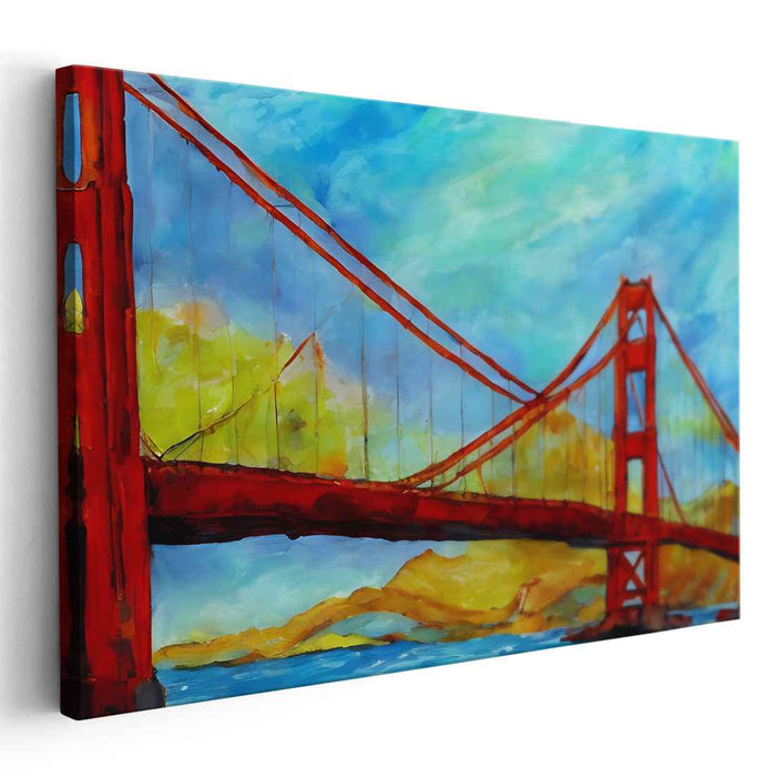 Bridge Beyond Bounds: Golden Gate Bridge in Vibrant Hues Canvas Art Print