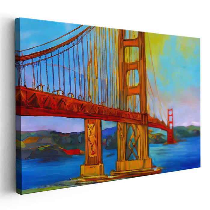 Bridge of Emotions: Expressionist Interpretation of the Golden Gate Bridge Canvas Art