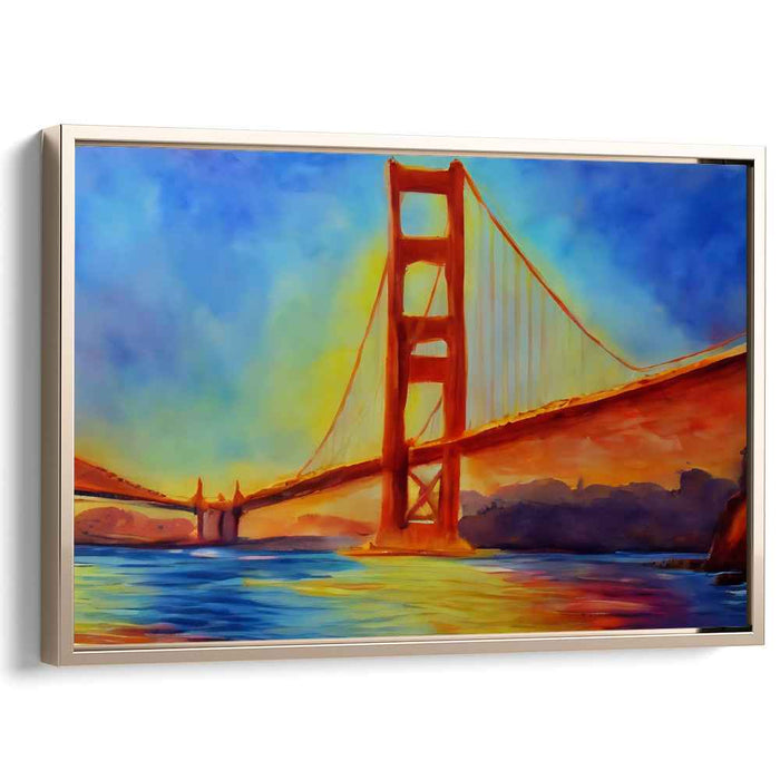 Spanning Horizons: Sunset Over the Golden Gate Bridge Canvas Art Print