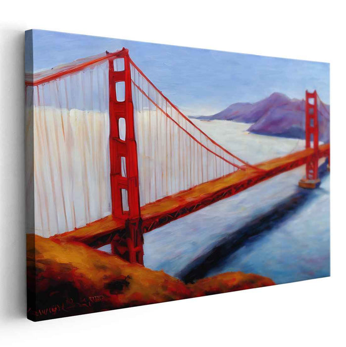 Dawn's Span: Golden Gate Bridge at Dawn Canvas Art Print