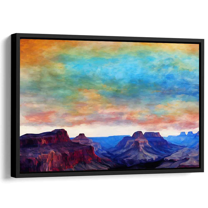 Inferno's Edge: Grand Canyon Sunset Canvas Art Print