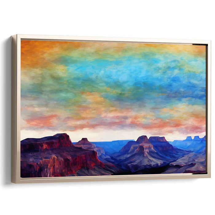 Inferno's Edge: Grand Canyon Sunset Canvas Art Print