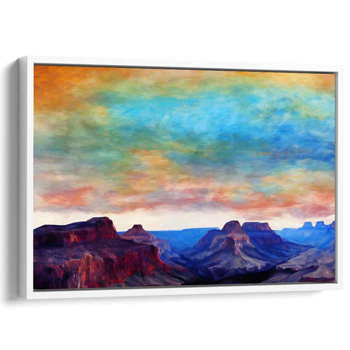 Inferno's Edge: Grand Canyon Sunset Canvas Art Print