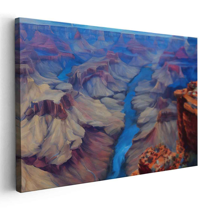 Canyon Clarity: Realistic Grand Canyon Landscape Canvas Art Print