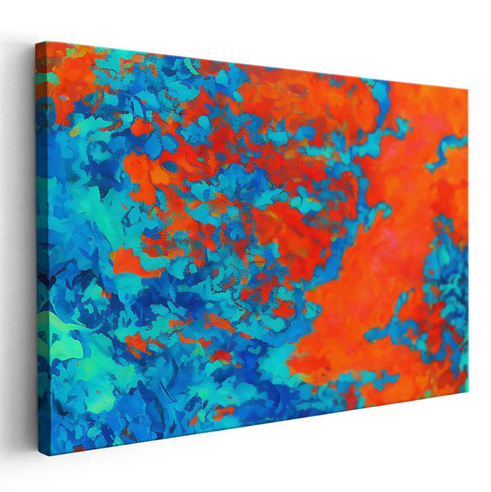 Fiery Waves: Abstract Expressionist Canvas Art Print