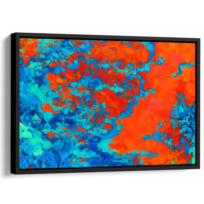 Fiery Waves: Abstract Expressionist Canvas Art Print