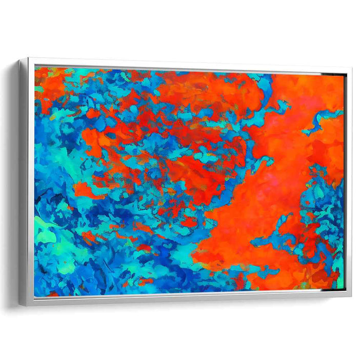 Fiery Waves: Abstract Expressionist Canvas Art Print