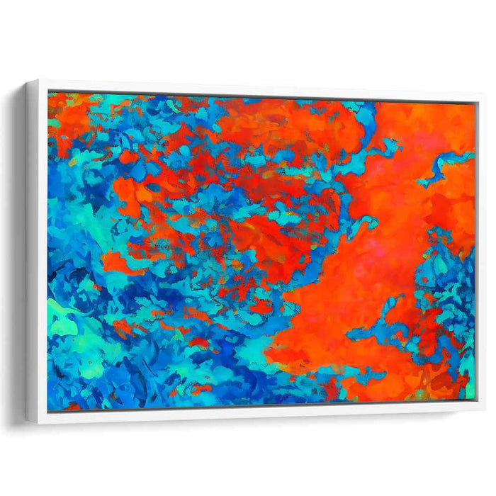 Fiery Waves: Abstract Expressionist Canvas Art Print