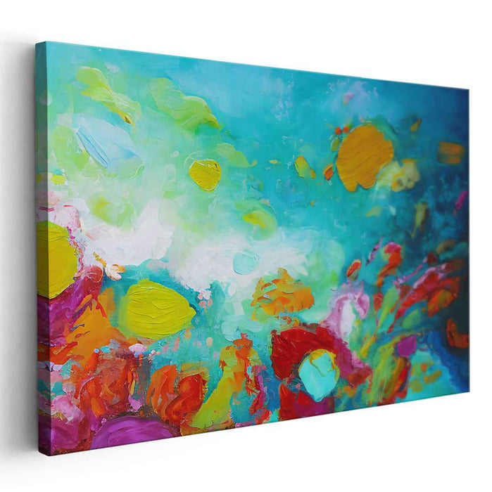 Oceanic Burst: Vibrant Abstract Expressionist Canvas Art Print