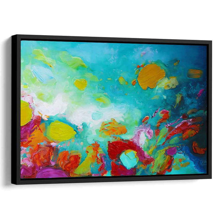 Oceanic Burst: Vibrant Abstract Expressionist Canvas Art Print