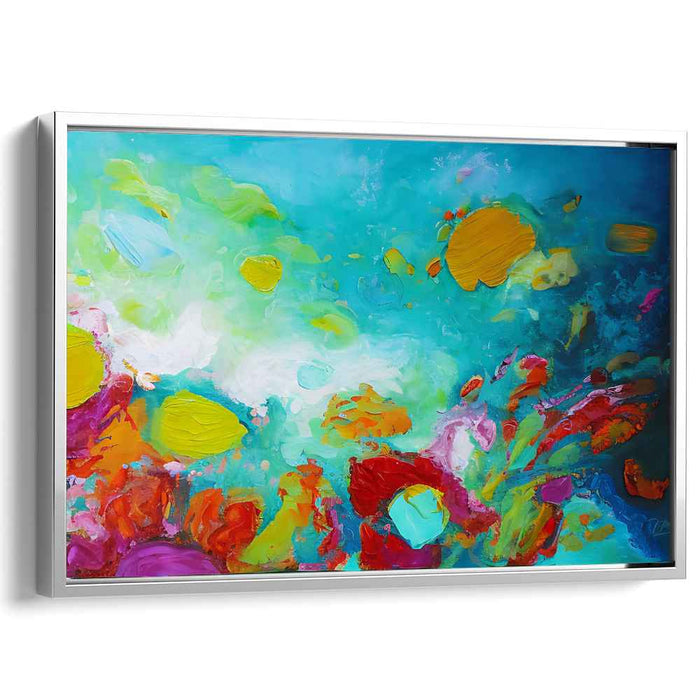 Oceanic Burst: Vibrant Abstract Expressionist Canvas Art Print