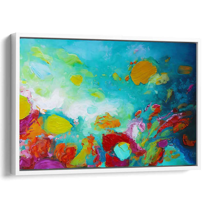 Oceanic Burst: Vibrant Abstract Expressionist Canvas Art Print