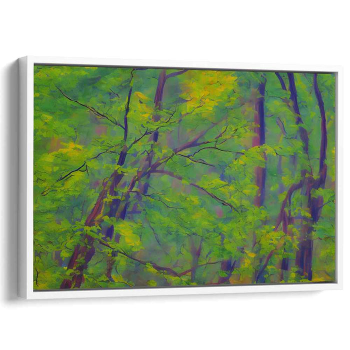 Verdant Blossom After Winter: Lush Forest in Spring Canvas Art Print