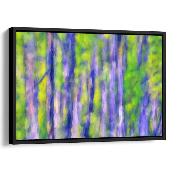 Enchanted Meadow Symphony: Impressionist Green and Purple Canvas Art Print