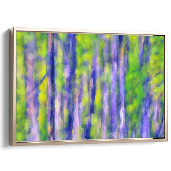 Enchanted Meadow Symphony: Impressionist Green and Purple Canvas Art Print