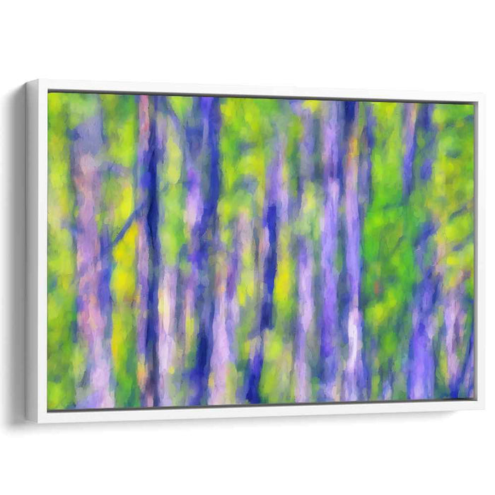 Enchanted Meadow Symphony: Impressionist Green and Purple Canvas Art Print