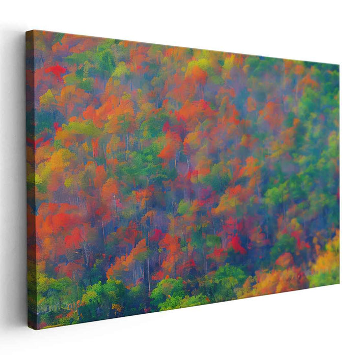 Enchanted Moss Haven: Lush Textured Forest Canvas Art
