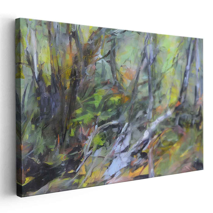 Enigma Woods: Abstract Forest Landscape Canvas Art Print