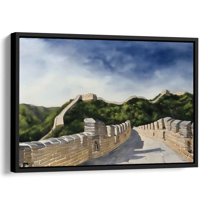 Echoes of Ancient Stone: Realistic Landscape of The Great Wall of China Canvas Art