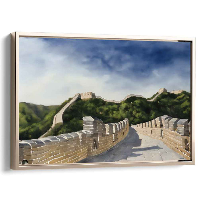 Echoes of Ancient Stone: Realistic Landscape of The Great Wall of China Canvas Art