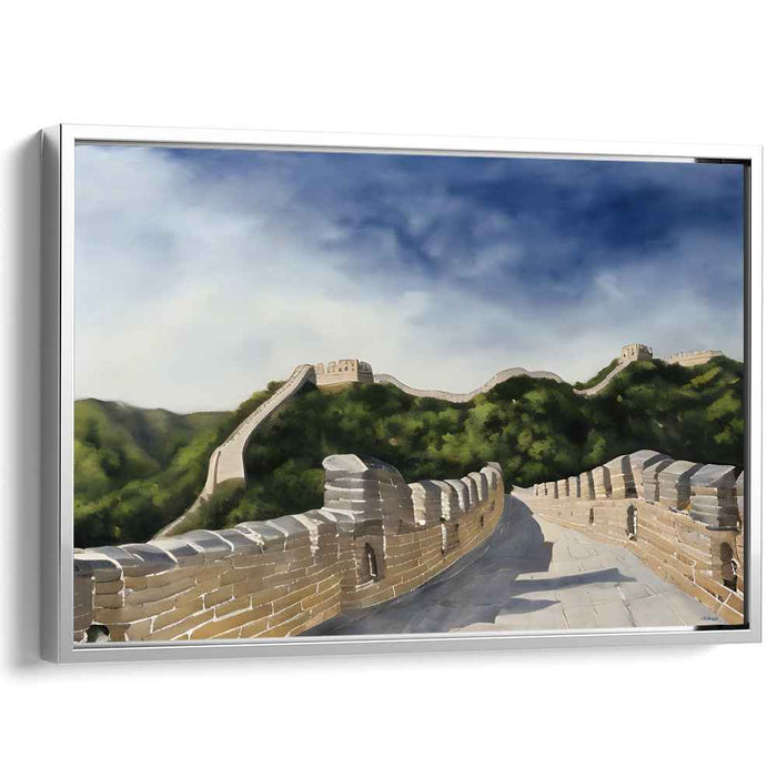 Echoes of Ancient Stone: Realistic Landscape of The Great Wall of China Canvas Art