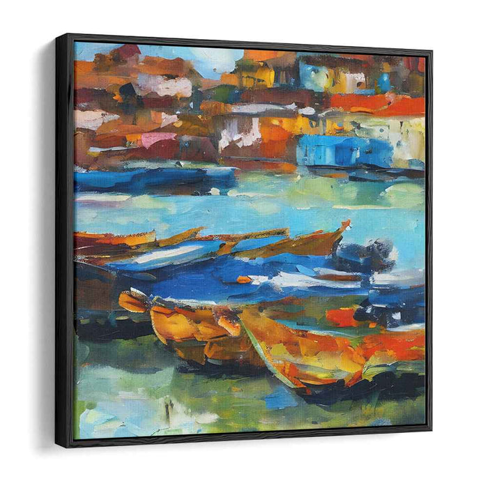 Waterfront Reverie: Vivid Waterfront Impressions Canvas Art Print