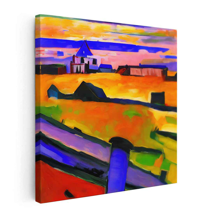 Bold Wilderness Jazz: Fauvist Landscape with Vibrant Hues Canvas Art Print