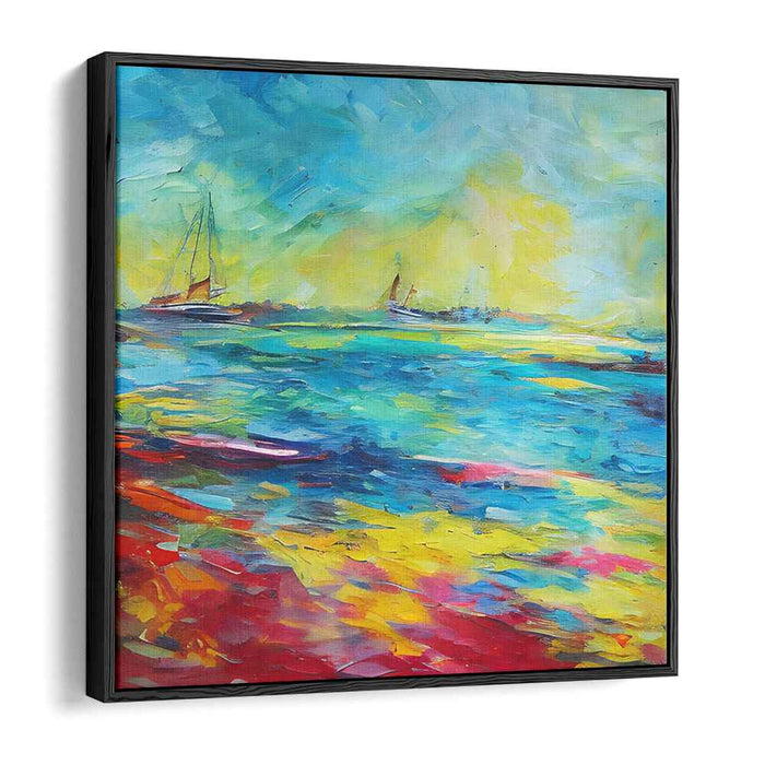 Aquatic Movement: Vibrant Impressionist Seascape Canvas Art Print