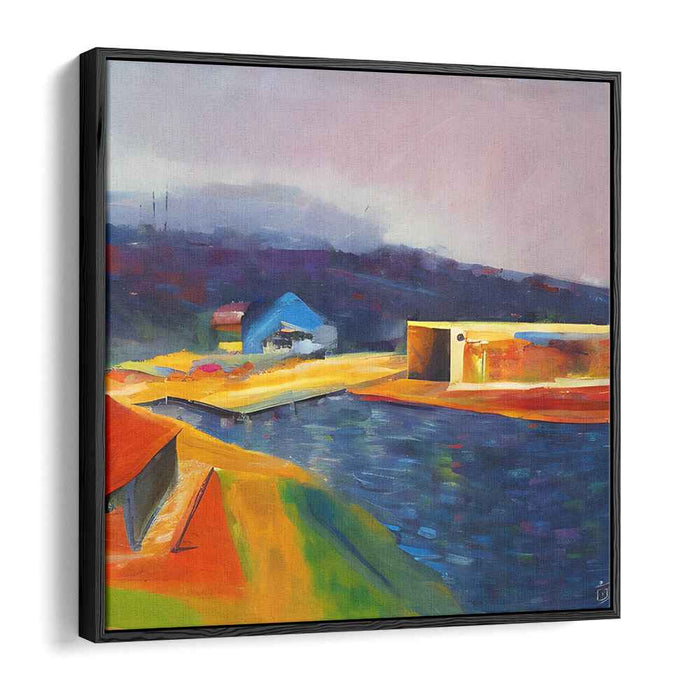Vivid Countryside Impressions: Colorful Expressionist Countryside Canvas Art