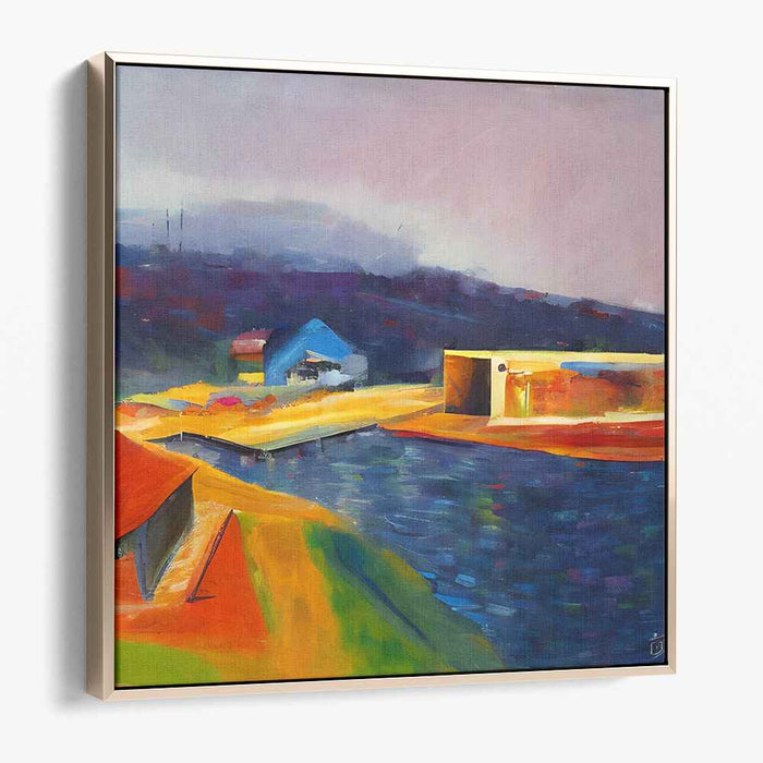 Vivid Countryside Impressions: Colorful Expressionist Countryside Canvas Art