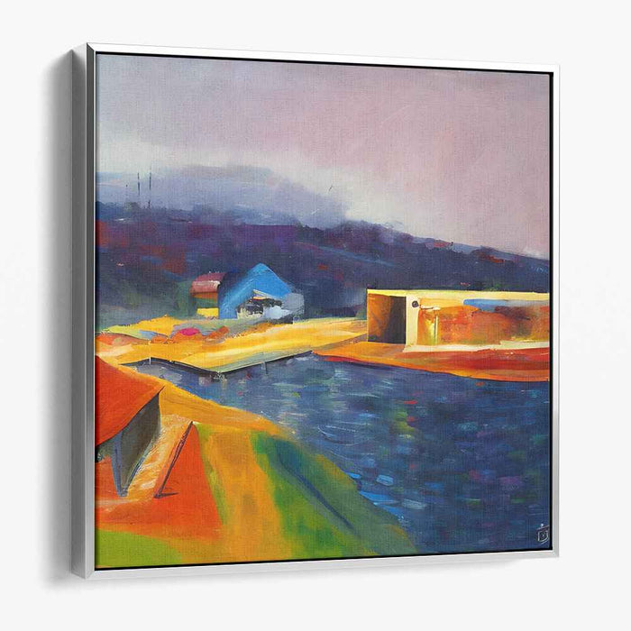 Vivid Countryside Impressions: Colorful Expressionist Countryside Canvas Art