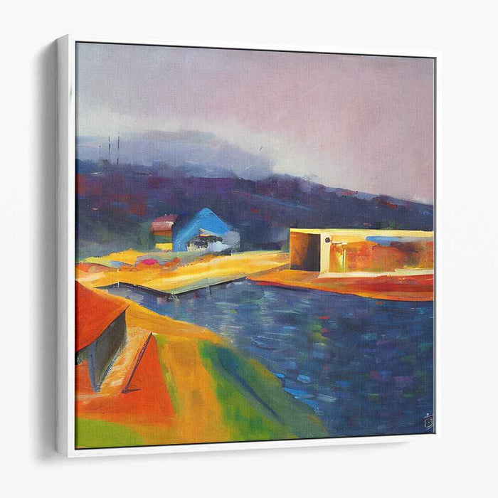 Vivid Countryside Impressions: Colorful Expressionist Countryside Canvas Art