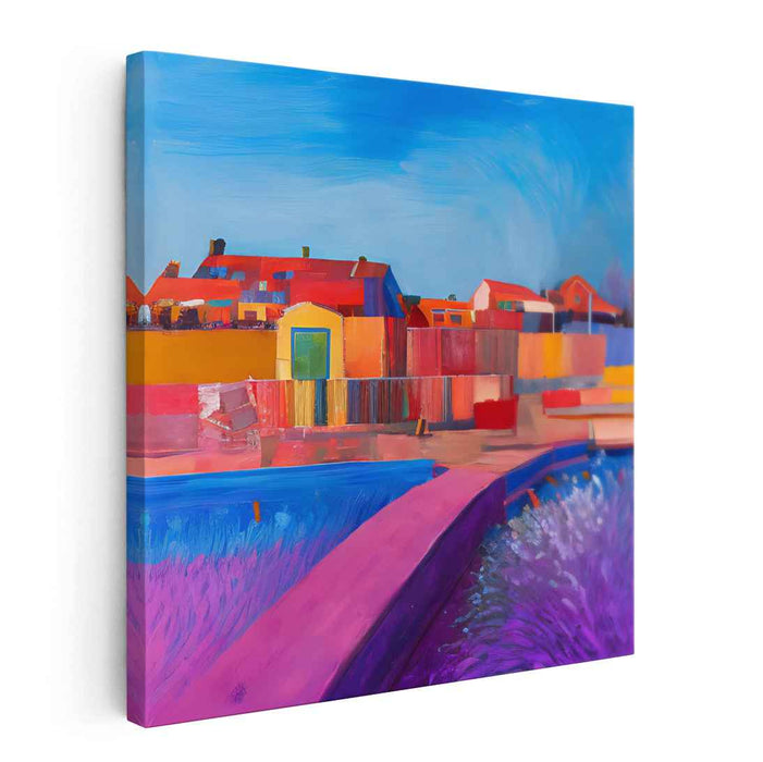 Chromatic Landscape Abstraction: Colorful Abstract Landscape Canvas Art