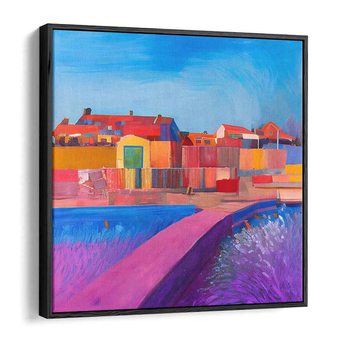 Chromatic Landscape Abstraction: Colorful Abstract Landscape Canvas Art