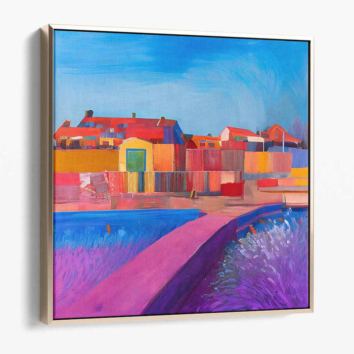 Chromatic Landscape Abstraction: Colorful Abstract Landscape Canvas Art