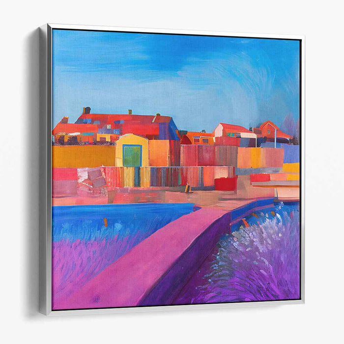 Chromatic Landscape Abstraction: Colorful Abstract Landscape Canvas Art